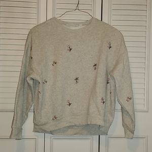 Grey H&M embroidered sweatshirt